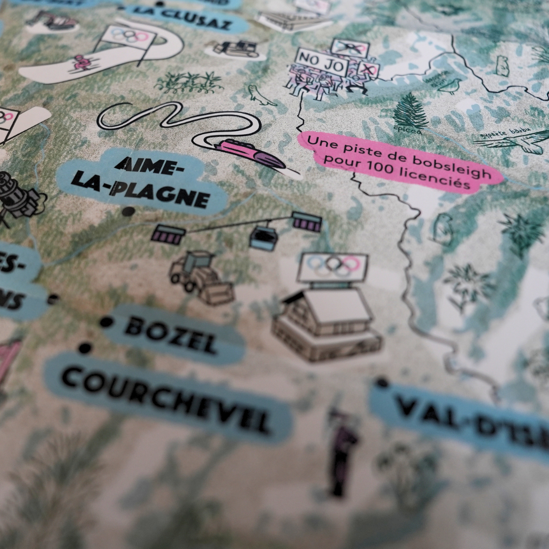 La carte imprimée « JO d'hiver 2030 : les chantiers de la discorde »