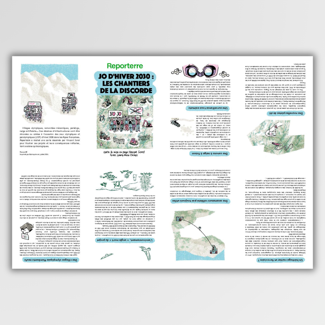 La carte imprimée « JO d'hiver 2030 : les chantiers de la discorde »